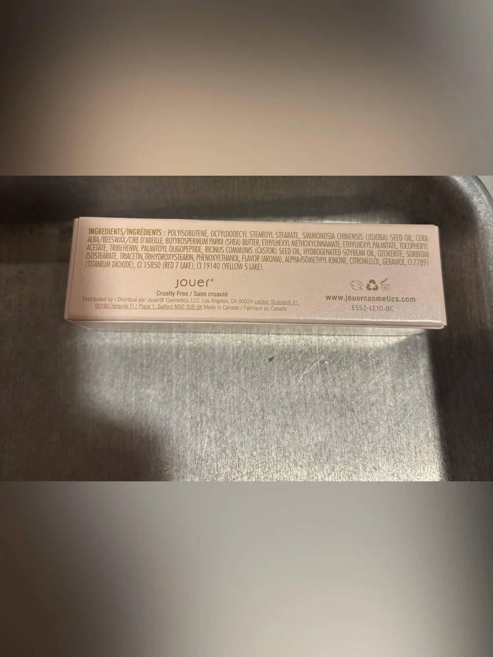 jouer Shimmery Light Pink Lip Product Box